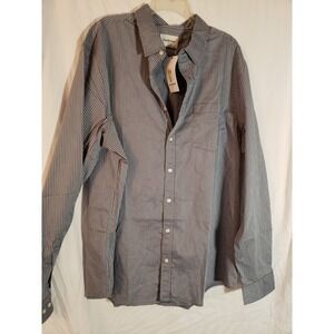 Mens Goodfellow And Co Blue Striped Button Down Shirt Size XXLT